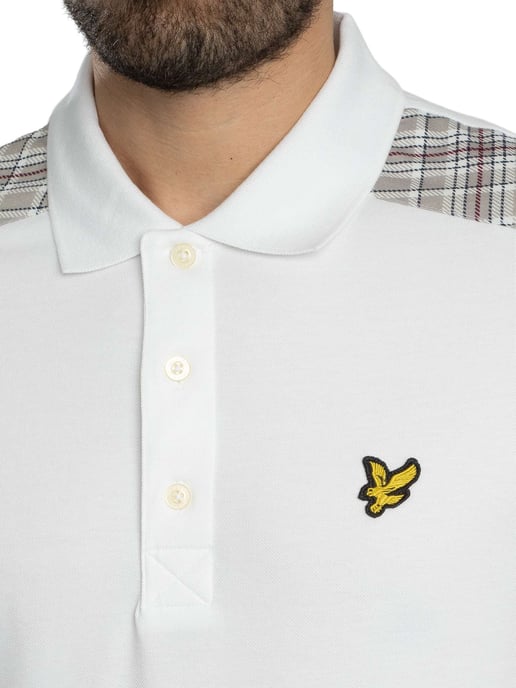 Lyle & Scott Camisa Polo Con Paneles De Cuadros, Blanco - Image 4
