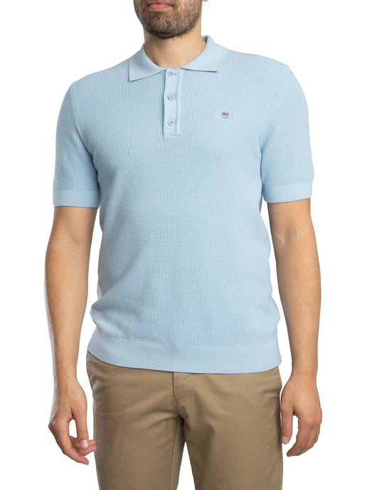 GANT Polo De Algodón Con Microtextura, Azul - Image 2