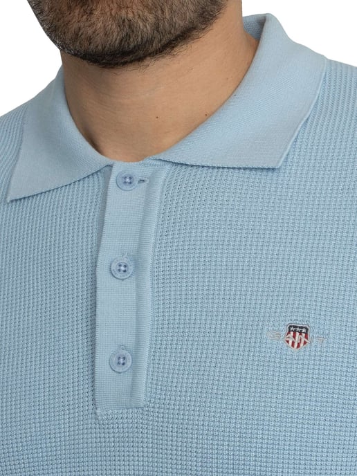 GANT Polo De Algodón Con Microtextura, Azul - Image 4