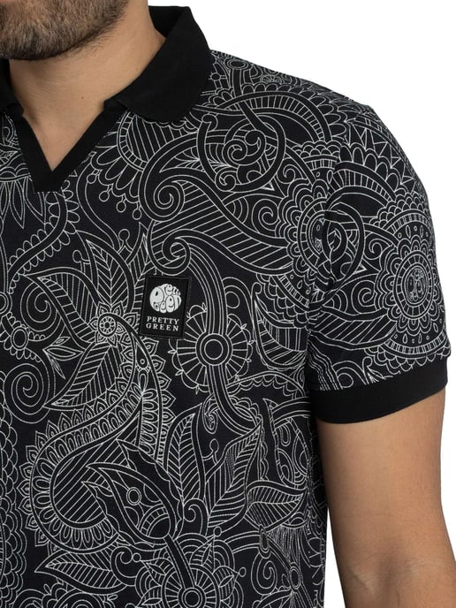 Pretty Green Polo Lineal De Resonancia, Negro - Image 4