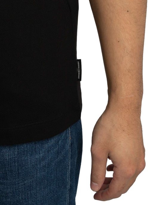 Armani Exchange Polo Ajustado Con Cuello En Contraste, Negro - Image 5