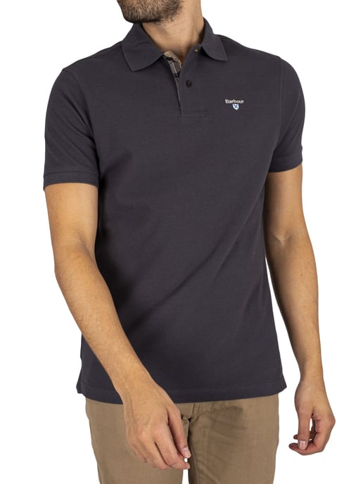 Barbour Polo De Piqué De Tartán, Azul - Image 1