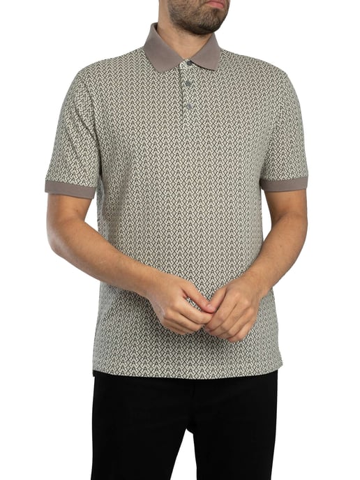 Armani Exchange Polo Con Estampado Integral, Beige - Image 2