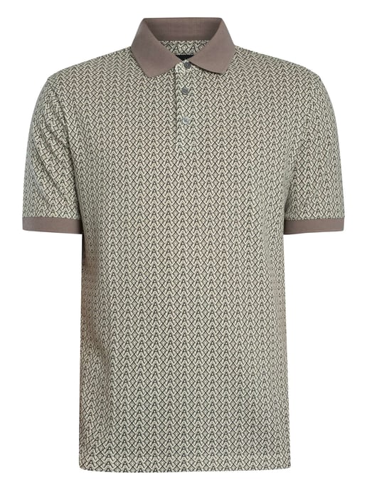 Armani Exchange Polo Con Estampado Integral, Beige - Image 5