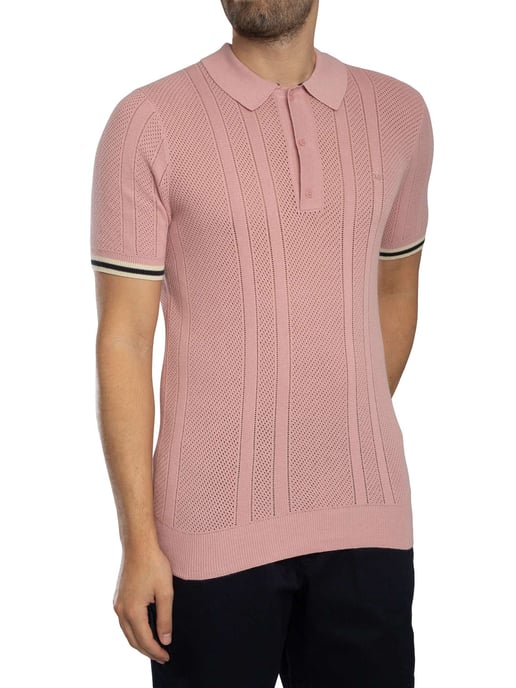 Superdry Polo De Punto Texturizado, Rosado - Image 2
