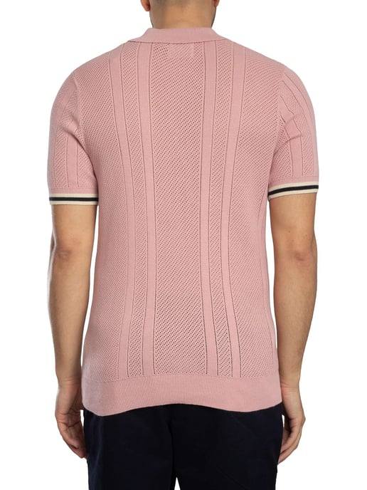 Superdry Polo De Punto Texturizado, Rosado - Image 3