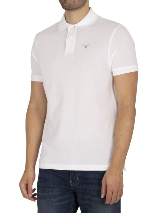 Barbour Polo De Piqué De Tartán, Blanco - Image 2