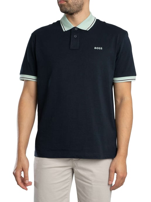 BOSS Polo Pe Blocks, Azul - Image 1