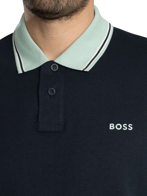 BOSS Polo Pe Blocks, Azul - Image 4