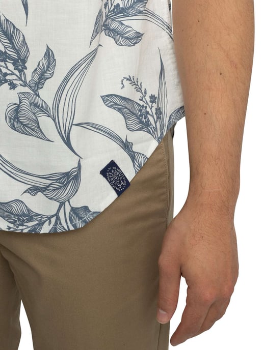 Superdry Camisa De Manga Corta En Telar Vintage, Blanco - Image 5