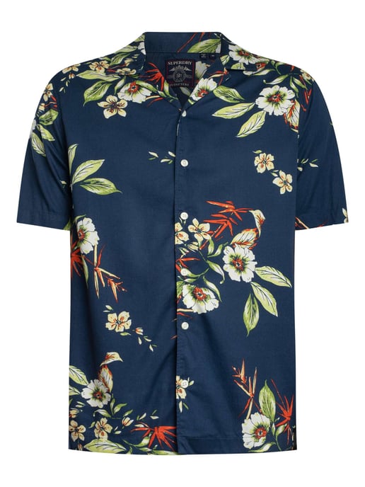 Superdry Camisa De Manga Corta Con Estampado Hawaiano, Azul - Image 5