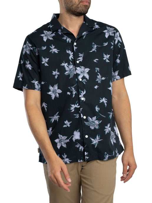 Superdry Camisa De Manga Corta Con Estampado De Cabaña, Azul - Image 2