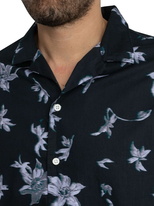 Superdry Camisa De Manga Corta Con Estampado De Cabaña, Azul - Image 4