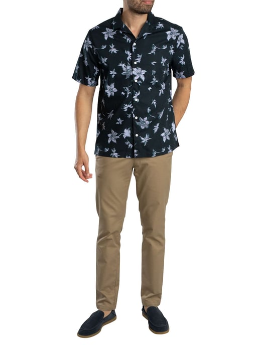 Superdry Camisa De Manga Corta Con Estampado De Cabaña, Azul - Image 5