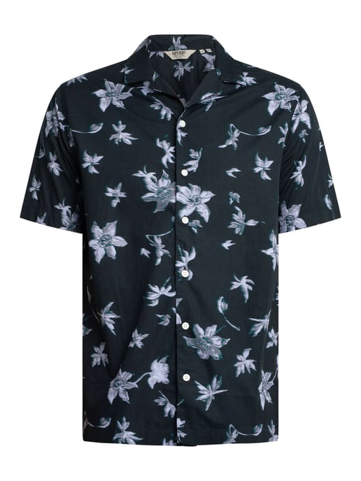 Superdry Camisa De Manga Corta Con Estampado De Cabaña, Azul - Image 6