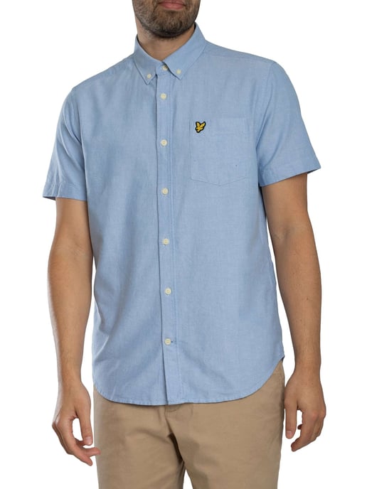 Lyle & Scott Camisa Oxford De Manga Corta, Azul - Image 1