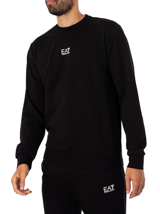 EA7 Sudadera Con Logo Del Centro, Negro - Image 2