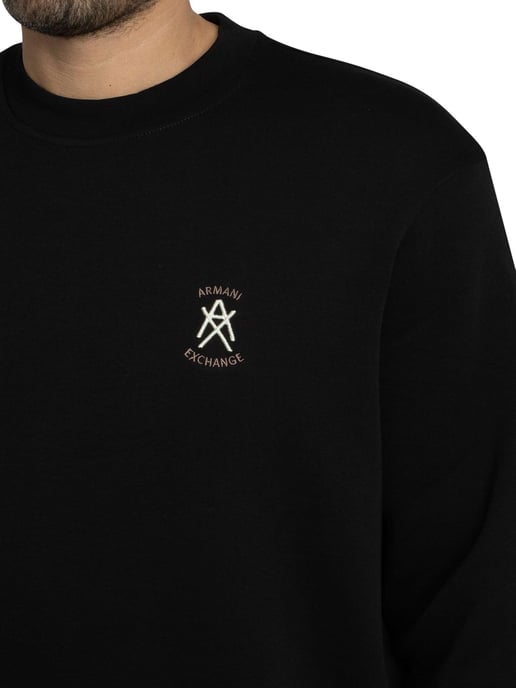 Armani Exchange Sudadera Con Logo En El Pecho, Negro - Image 4