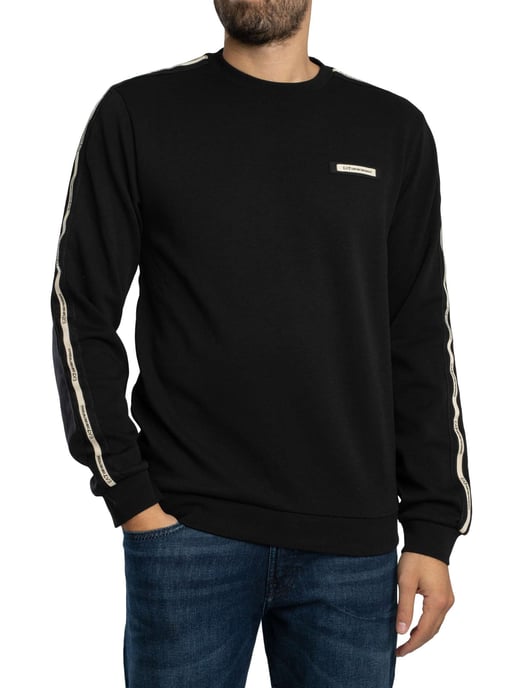 EA7 Sudadera De Canalé De Marca, Negro - Image 1