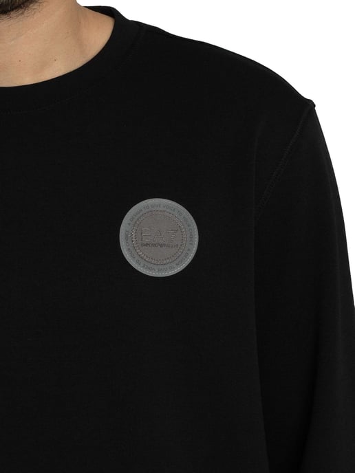 EA7 Sudadera Con Parche Del Logotipo, Negro - Image 4