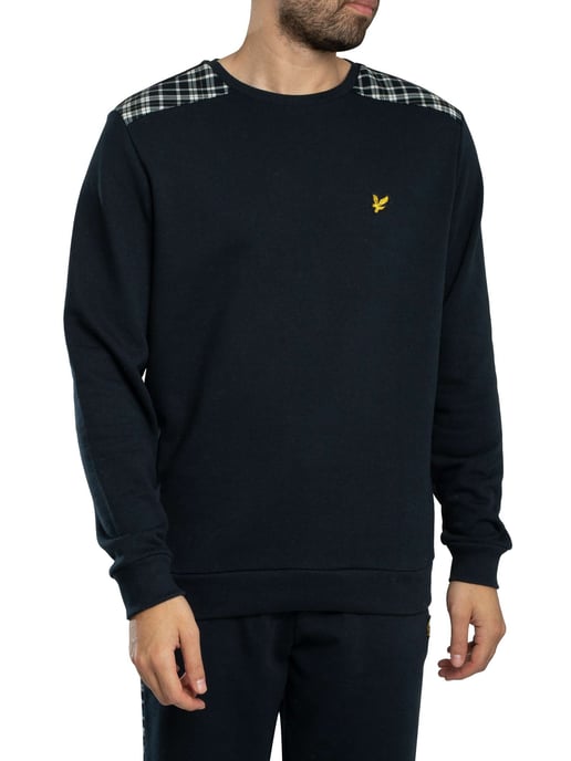 Lyle & Scott Sudadera Con Paneles De Cuadros, Azul - Image 1