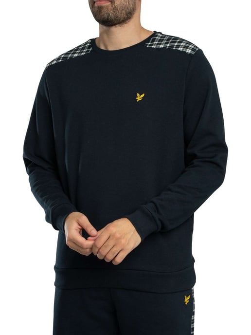 Lyle & Scott Sudadera Con Paneles De Cuadros, Azul - Image 2