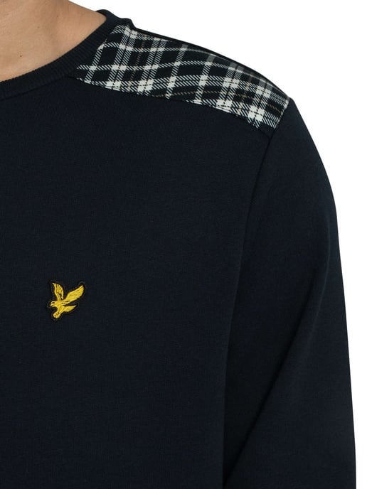 Lyle & Scott Sudadera Con Paneles De Cuadros, Azul - Image 4
