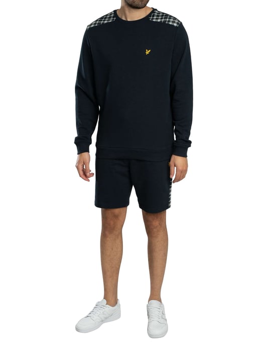 Lyle & Scott Sudadera Con Paneles De Cuadros, Azul - Image 5