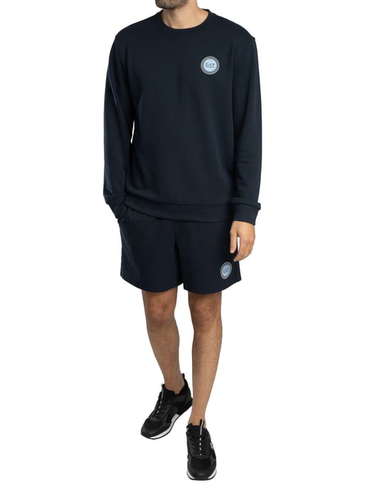 EA7 Pantalones Cortos Deportivos Con Logotipo De Insignia, Azul - Image 6