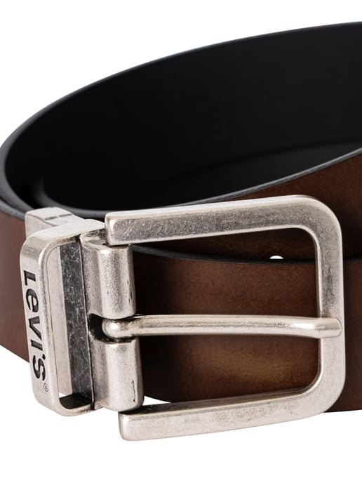 Levi's Cinturón De Piel Con Hebilla De Metal Reversible, Marrón - Image 2