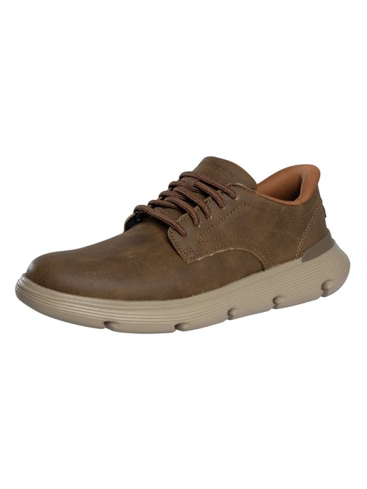 Skechers Zapatillas Sin Cordones Garza De Cuero, Gris - Image 1