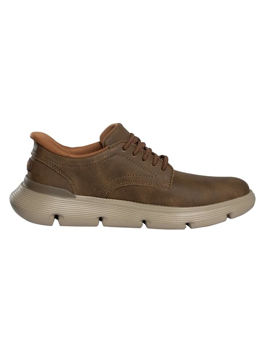 Skechers Zapatillas Sin Cordones Garza De Cuero, Gris - Image 3