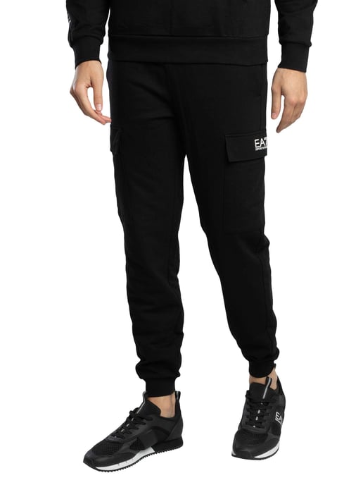 EA7 Pantalones Deportivos Con Logo Regular, Negro - Image 1