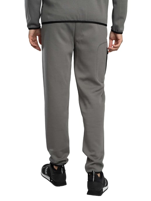 EA7 Joggers Con Cremallera Lateral Y Logotipo, Gris - Image 3