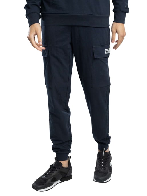 EA7 Pantalones De Jogging Cargo Con Identidad Básica, Azul - Image 1