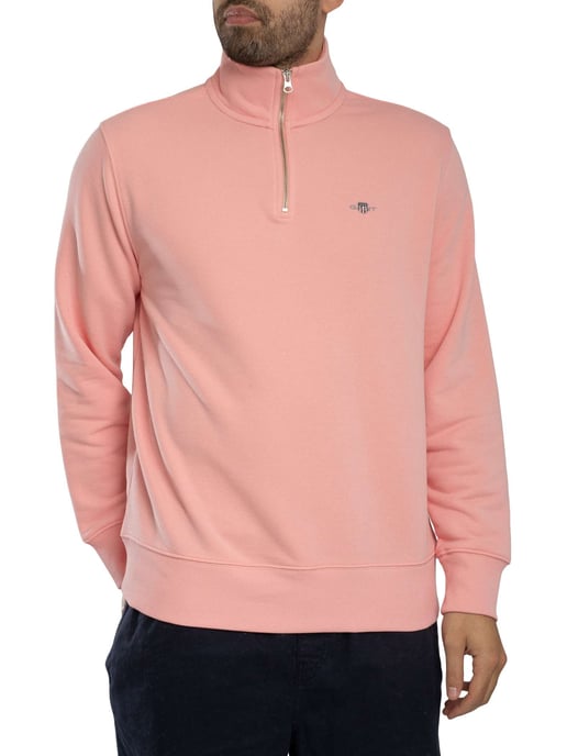 GANT Sudadera Con Cremallera 1/4 Con Escudo Regular, Rosado - Image 2