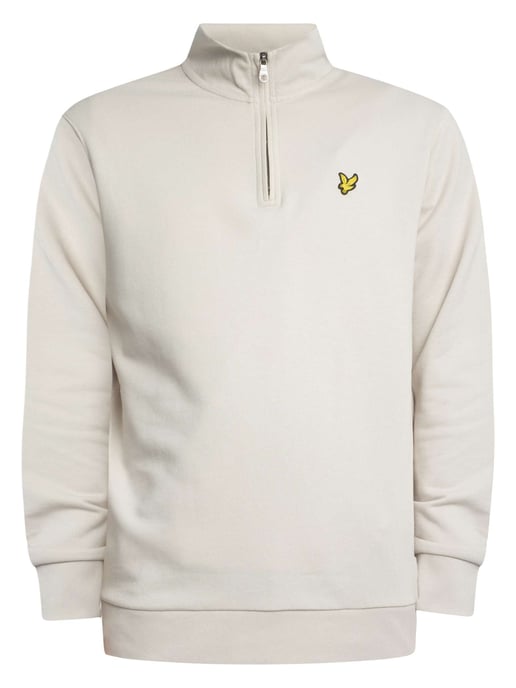 Lyle & Scott Sudadera Con Cremallera De Un Cuarto Y Bucle Trasero, Beige - Image 5