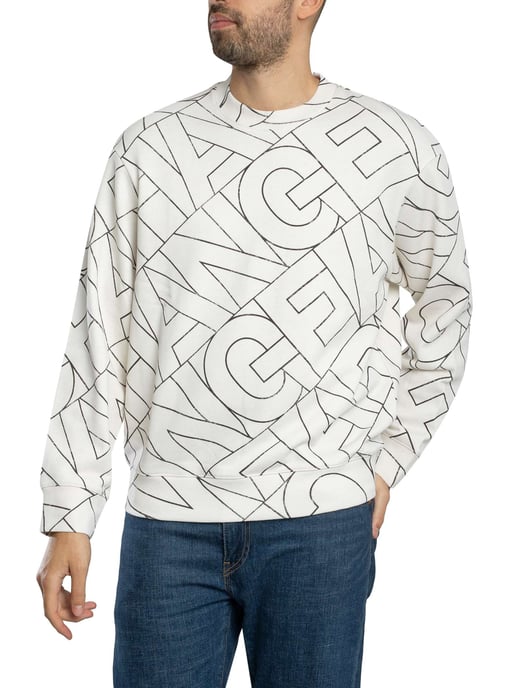 Armani Exchange Sudadera Con Letras Diagonales, Blanco - Image 2