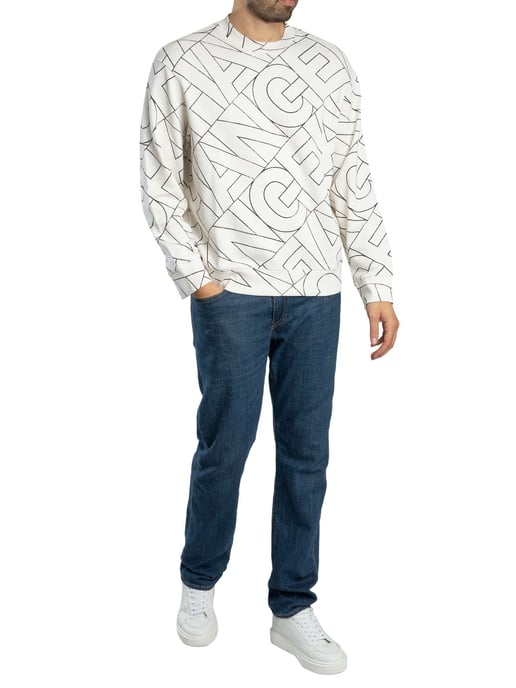 Armani Exchange Sudadera Con Letras Diagonales, Blanco - Image 5