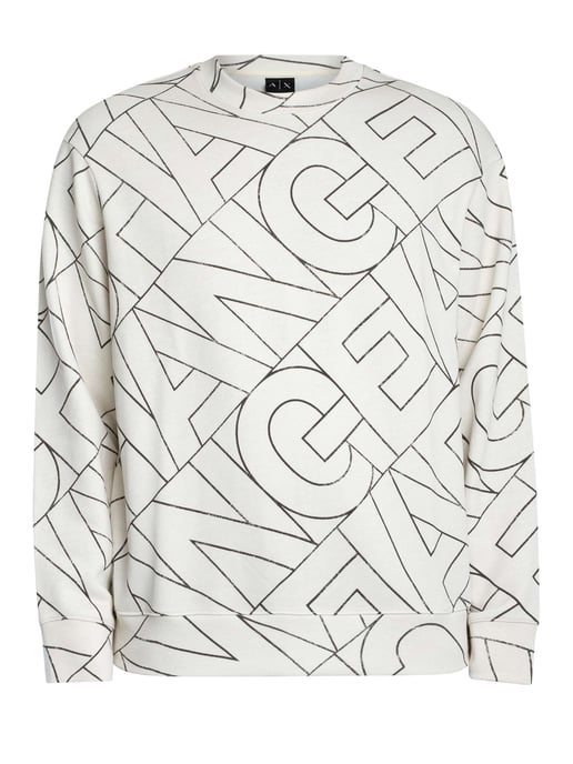 Armani Exchange Sudadera Con Letras Diagonales, Blanco - Image 6
