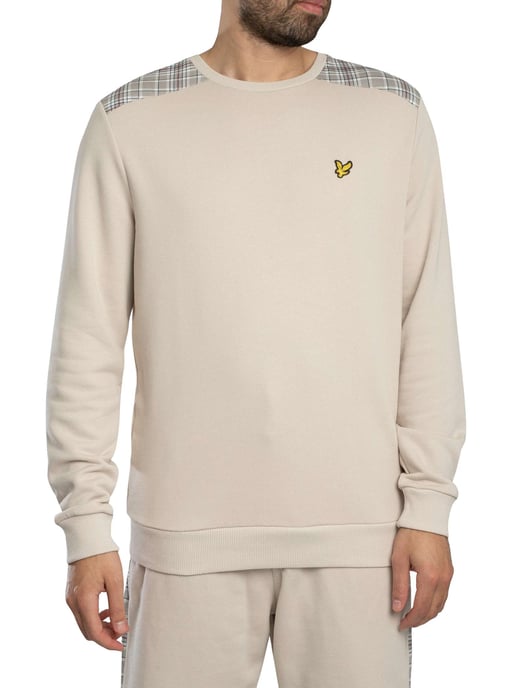 Lyle & Scott Sudadera Con Paneles De Cuadros, Beige - Image 1