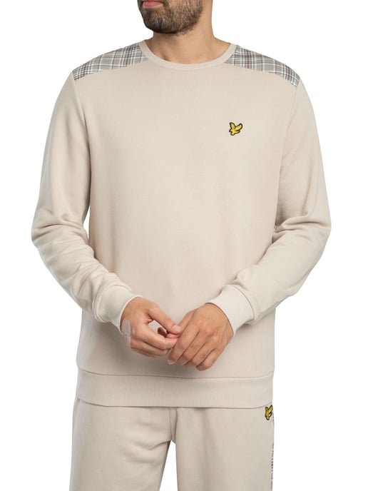 Lyle & Scott Sudadera Con Paneles De Cuadros, Beige - Image 2