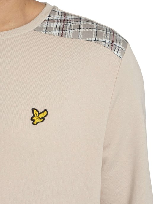 Lyle & Scott Sudadera Con Paneles De Cuadros, Beige - Image 4