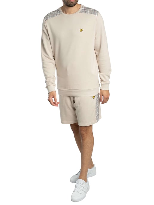 Lyle & Scott Sudadera Con Paneles De Cuadros, Beige - Image 5