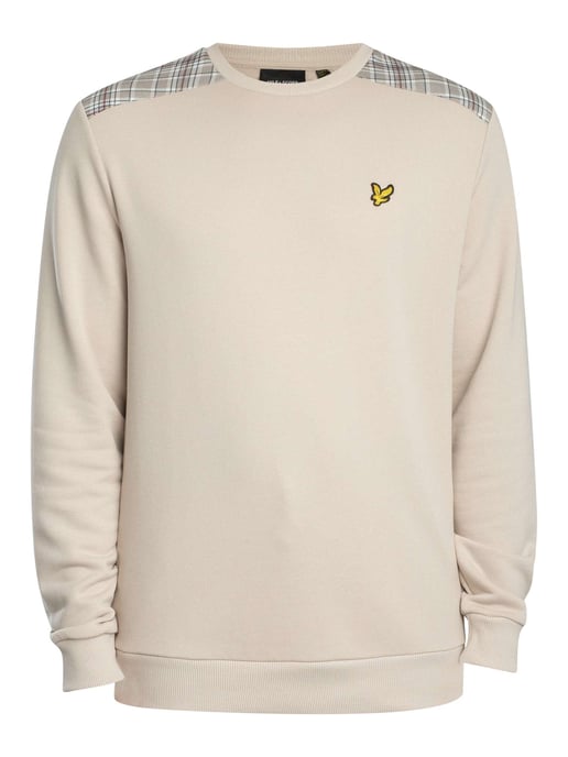 Lyle & Scott Sudadera Con Paneles De Cuadros, Beige - Image 6