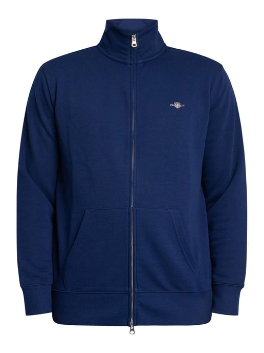 GANT Chaqueta Deportiva Con Cremallera Completa Y Escudo Regular, Azul - Image 5