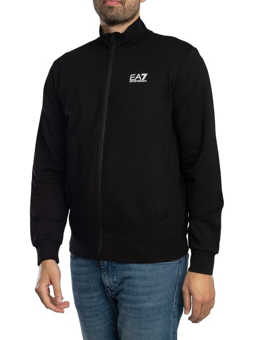 EA7 Chaqueta Deportiva Con Cremallera Aperta, Negro - Image 1
