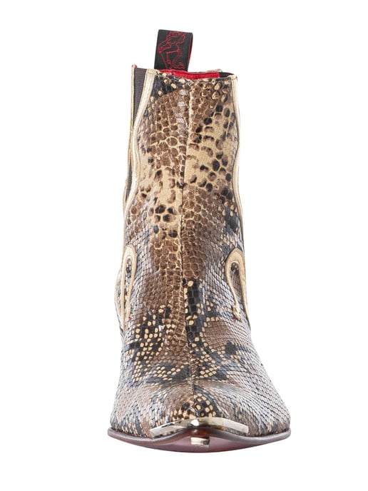 Jeffery West Botas Chelsea Con Estampado De Serpiente, Beige - Image 4