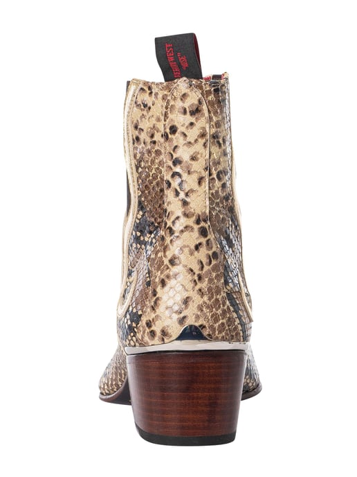 Jeffery West Botas Chelsea Con Estampado De Serpiente, Beige - Image 5