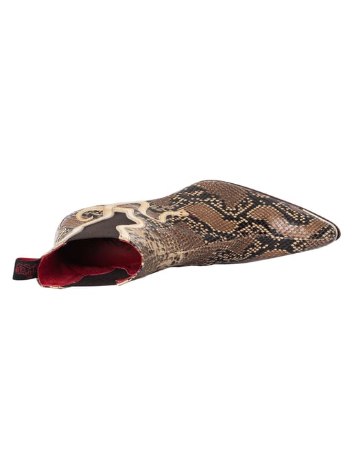Jeffery West Botas Chelsea Con Estampado De Serpiente, Beige - Image 6